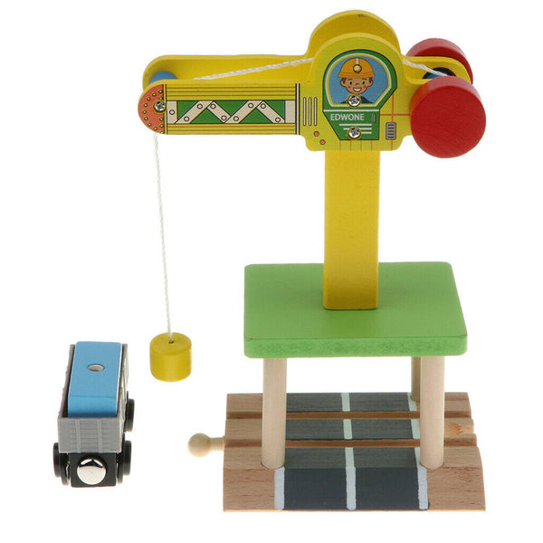 Preschool Train Puzzles, Wooden Train Track Accessories, Track Crane Freight Car