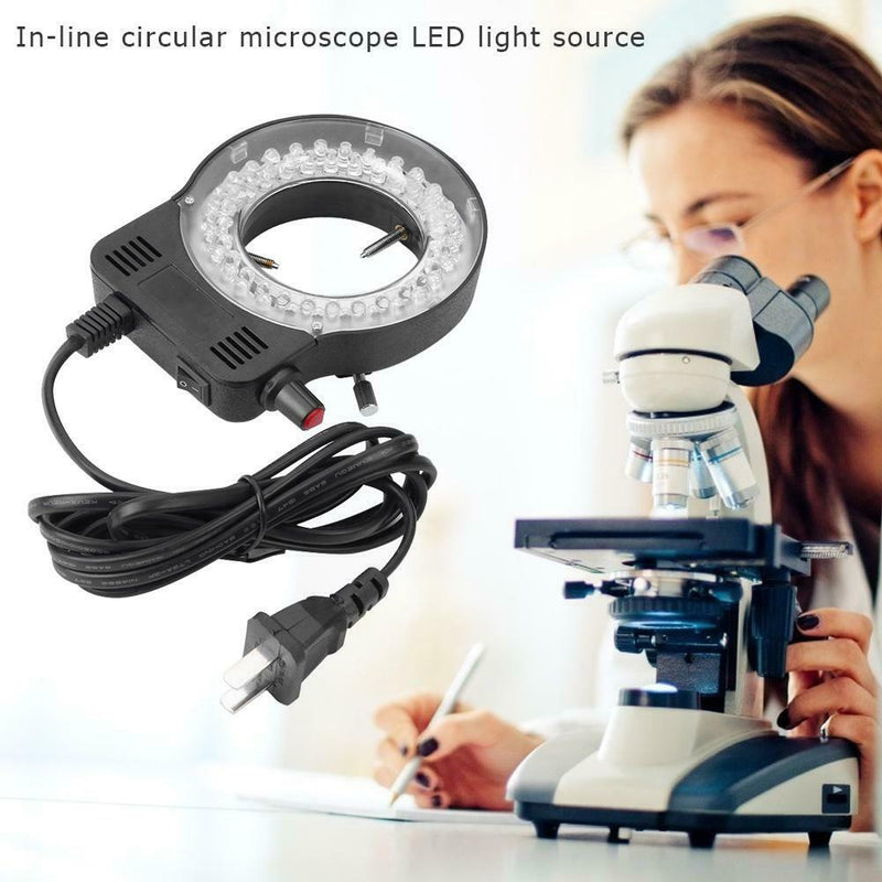 Plastic 56LEDs 35000LM Adjustable Microscope Ring Light Illuminator Lamp AU