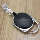 Carabiner Style Retractable Reel Key Chain ID Badge Holder Office-Hot Black x 3