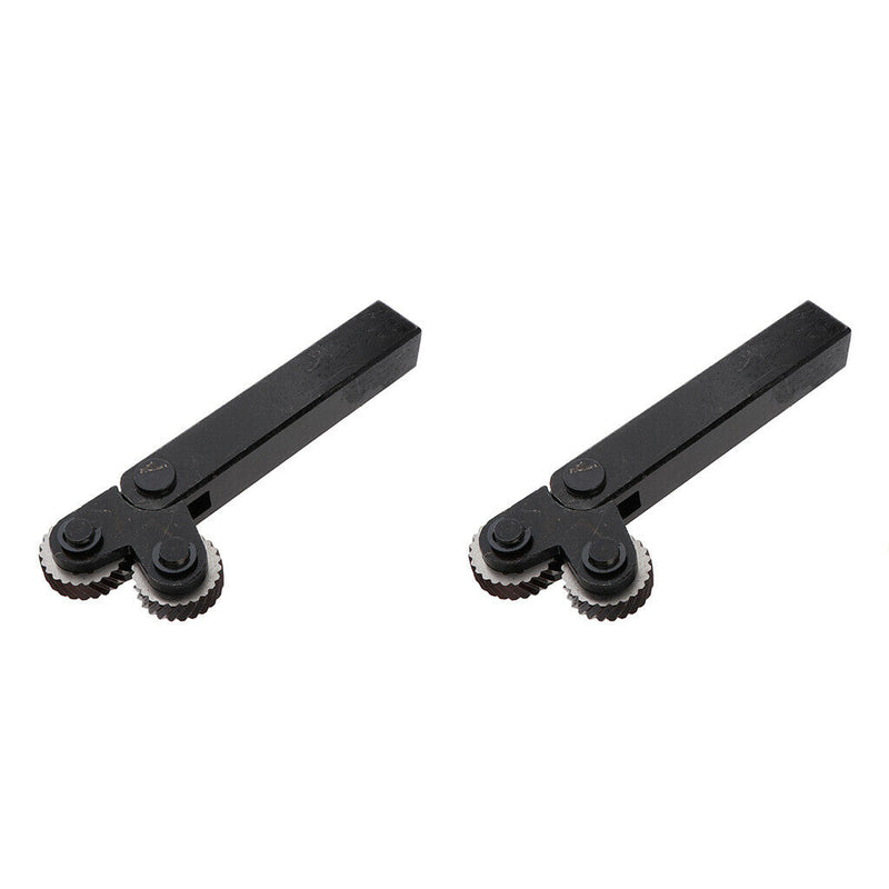 2pcs Knurling Tool Kit Knurled Rod & 2 Slant Teeth Knurl Wheels For Metal Lathe