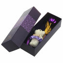 Rose Valentine's Day Gift Golden Rose Flower with Little Bear Purple