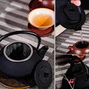 Style Cast Iron Kettle Teapot Comes With Strainer Tea Pot 300ml (Black) Z2Y9