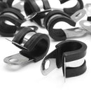 10Pcs Insulated 13mm 1/2" P Tube Clips Hose Pipe Line Clamp P Type 13x36mm