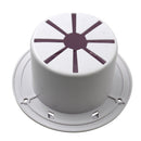 White Round Electric Cable Hatch with Back for RV Boat 30 and 50 Amp Cords