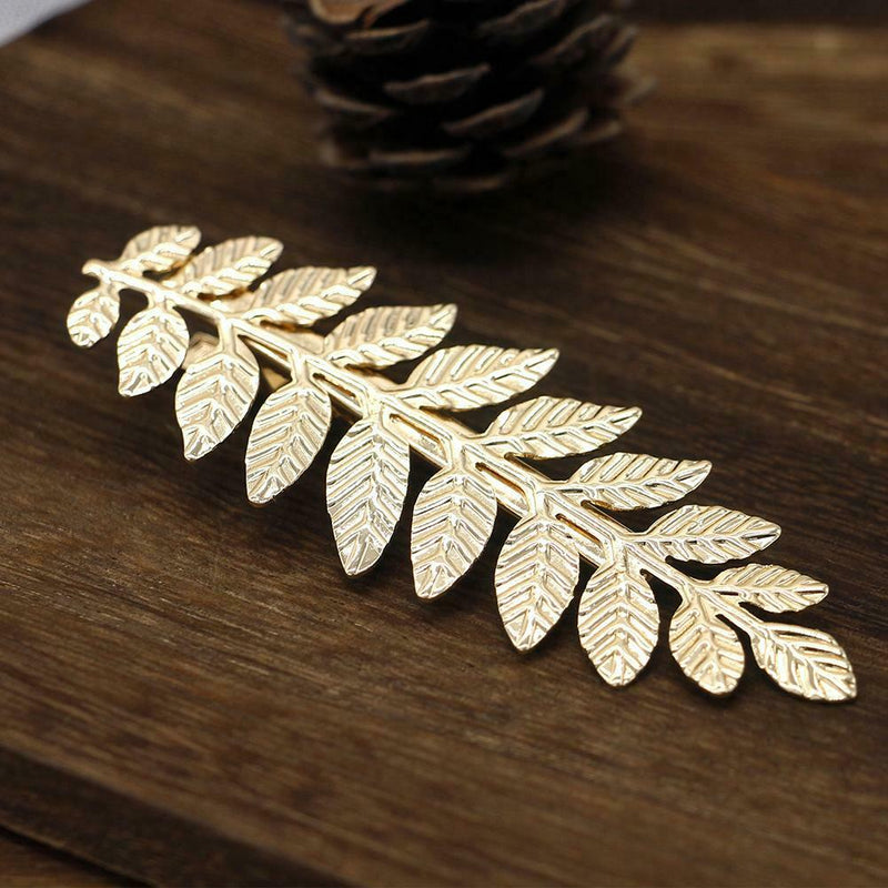Retro Metal Leaf Hair Clips Bride Women Solid Hairpins Wedding Barrettes