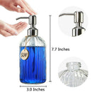 Glass Soap Dispenser with Rust Proof Stainless Steel Pump, Refillable Liqui