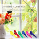 10pcs DIY Artificial Birds with Clip Simulated Colorful Feather Home Decor