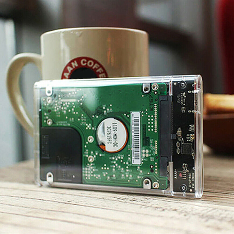 2.5 inch Transparent SSD HDD Case SATA to USB 3.0 Micro-B Adapter Enclosure