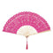 Lace Folding Handheld Fan Embroidered Bridal Hand Fan with Bamboo Staves forV4F6
