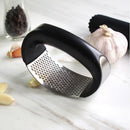Stainless Steel Garlic Press Rocker Manual Garlic Squeeze Crusher (Suit) A