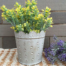 Small Tabletop Tin Metal Flower Vase Planter Home Room Window Box Trough Pot