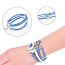 New Retro Infinity Elephant Digit Leather Rope  Wishing Trees Charm Bracelet ETO