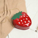 Girl Cute Strawberry Chain Shoulder Bags Women Patent Leather Crossbody Bag