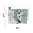 5D Diy Diamond Mosaic Embroidery Christmas Gift Painting White Horse Animal