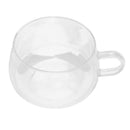 Round Double Wall Borosilicate Glass Cup Coffee Mug Cup Clear  Heat-resistant