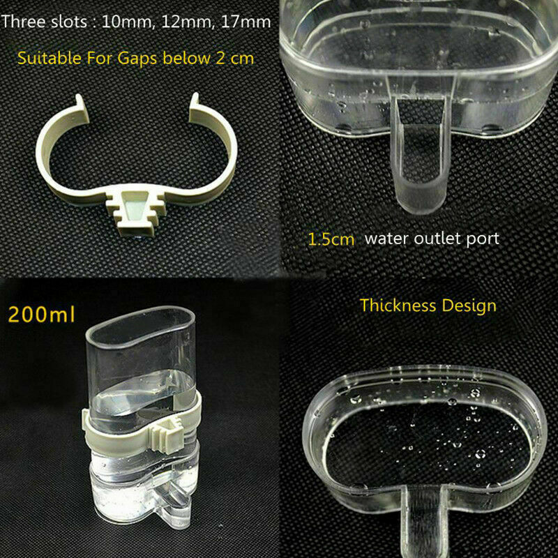 Water Feeder Cockatiel Food D.AU 200m Pet Bird Parrot Acrylic Automatic AU O9E6