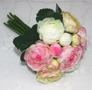 13-Head Artificial Silk Jasmine Flower Wedding Decor Bridal Bouquet Pink