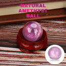 20mm Natural Amethyst Quartz Crystal Sphere Ball Healing Stone w/ Stand Gift