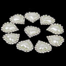 10pcs Embellishments to Stick Back Buttons Heart Shape Beige