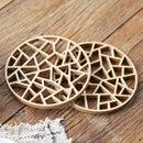 Table Placemat Rustic Bamboo Hollow Round Out Plate Pad Hot Insulation Tea