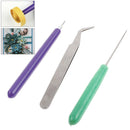 3x paper DIY set quilling paper tools tweezer needle pins slotted pen tool kitOZ