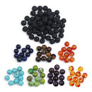130 Pcs Round Loose Beads Mixed Energy Stone Power for Jewelry Making Craft