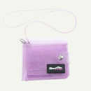 Women Purse PVC Clear Short Purse Mini Money Wallet Card Case Bag (Purple) SN9F