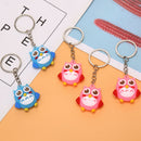 5pcs Cartoon Animal Cute Owl Silicone Kering Keychains Holder Key Chain GiftsS3C