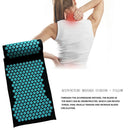 3pcs Lotus Acupressure Yoga Pillow Mat Relieve Pain Spike Cushion (Black) A