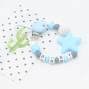 Baby Pacifier Clip Chain Cute Five Star Silicone Beads Teething Pacifier Cl