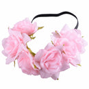 PINK Wedding Boho Flower Floral Crown Hair Garland Headband Hairband Headpiece