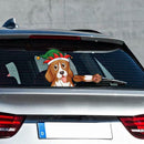 Elf Hat Beagle Dog Car Rear Windshield Wiper Stickers Decals Auto Styling A