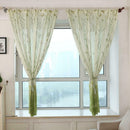 Butterfly Printed Cotton and Linen Living Room Bedroom Curtain (Green)