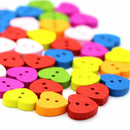 50 pcs Colorful Wooden Buttons Sewing Scrapbooking Craft J5W8