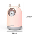 300ml Bear LED Ultrasonic USB Air Humidifier Essential Oil Diffuser (Pink)