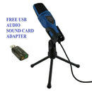 Podcast Mic Sound Recording USB Condenser Microphone with Desktop Tripod Stand