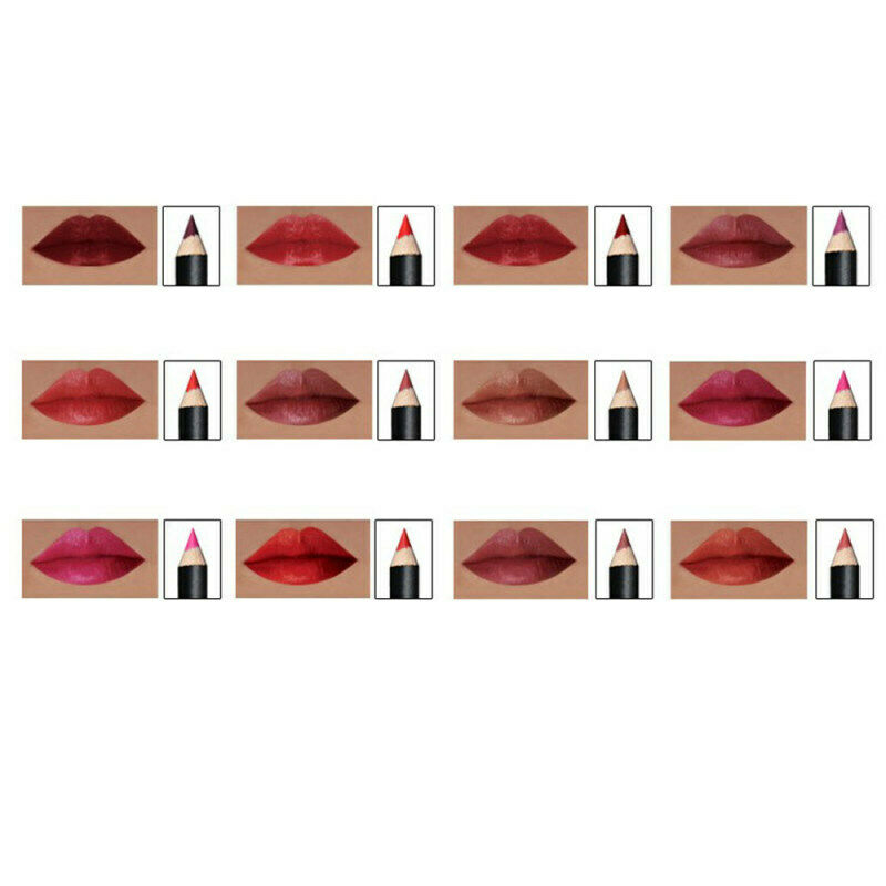 12pcs /12Colors Professional Lipliner Makeup Waterproof Lip Liner Penc XWI