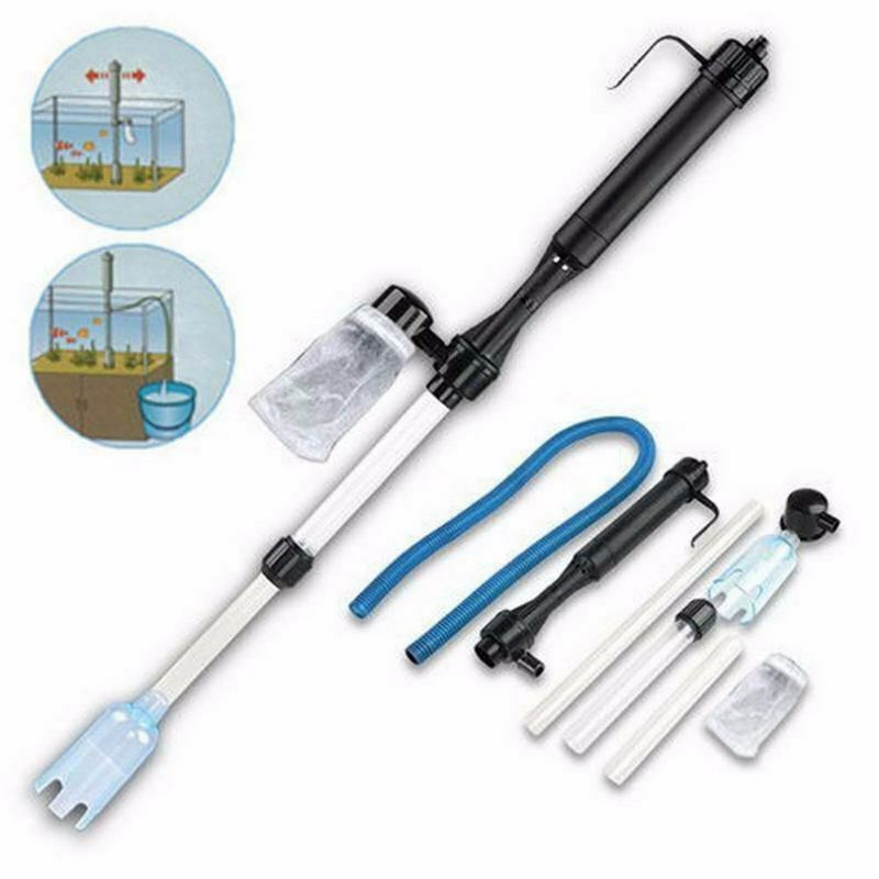 Aquarium Battery Syphon Operated Fish Tank Vacuum Gravel Water Filter Clean