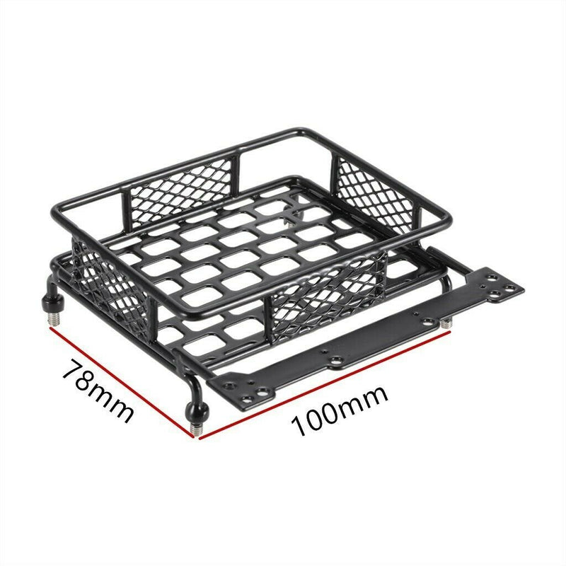 RC 1/10 Metal Roof Rack Luggage Carrier with Round LED Lights 2 White 2 Red