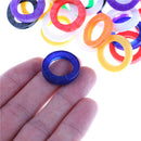 10Pcs Candy Color Hollow Silicone Key Cap Covers Topper Keyring Circle ES
