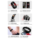 Smart Watch Body Temperature Blood Pressure Heart Rate Monitor Pink