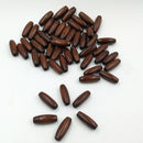 100 Wooden Wood Oval Loose Spacer Beads for Jewelry Craft [Dark Brown&Beige]