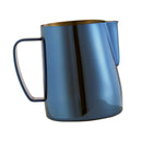 Stainless Steel Coffee Latte Milk Flat Frothing Foam Jug Pitcher Dark Blue