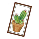 14CT Cross Stitch Kit Including Embroidery Cloth With Cactus Pattern 10x19cm