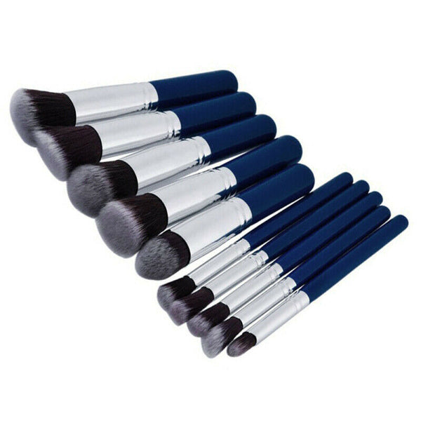 10Pcs Professional Make Up Brush Set Foundation Brushes Kabuki Makeup B UYO KJA