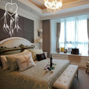 White Heart Shape Dream Catcher with Feather Hanging Decoration Crafts Gift
