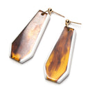 Lady Women Stud Earrings Decor Wood Grain Acrylic Geometric Pendant Gift
