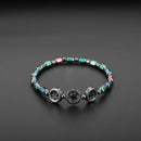 Fashion Colorful Circle Star Black Magnet Stone Anklet Leg Chain Charm Star F2M5