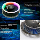 Q2 100mm Desktop CPU Cooler Fan Colorful Lighting 3 Pin Cooling Radiator