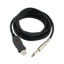 Guitar Bass 6.5mm Jack To USB Link Connection Instrument Cable Adapter Line